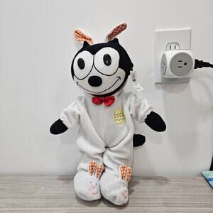 Felix the Cat 2003 Toy Works Plush Wearing Bunny Rabbit Costume Easter Spring